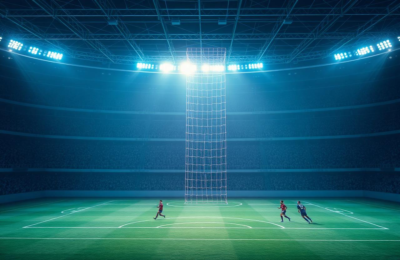 AI spatial intelligence overlay on a football match